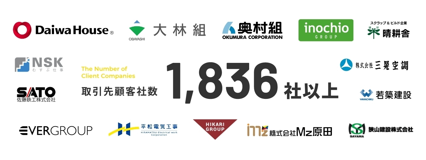 1,836社を超える企業との太いパイプ